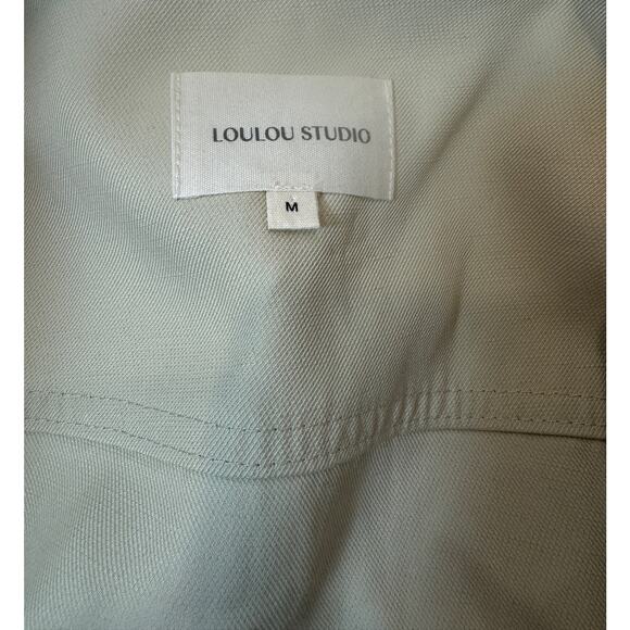 Loulou Studio Moheli Shirt Womens M Beige Viscose Linen Blend Gabardine Blouse - Picture 9 of 13